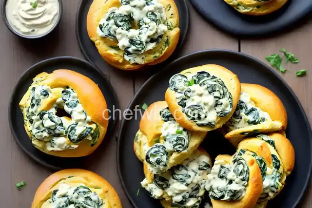 Cheesy Spinach-Artichoke Bagels