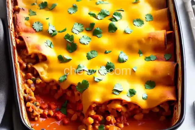 Cheesy Vegetarian Enchilada Casserole
