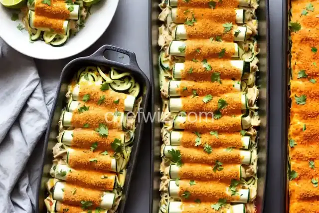 Cheesy Zucchini and Chicken “Enchiladas”