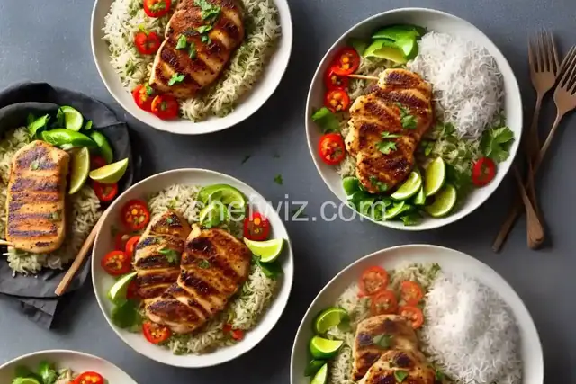 Chelo Kabob (Persian Rice with Chicken Kabob)
