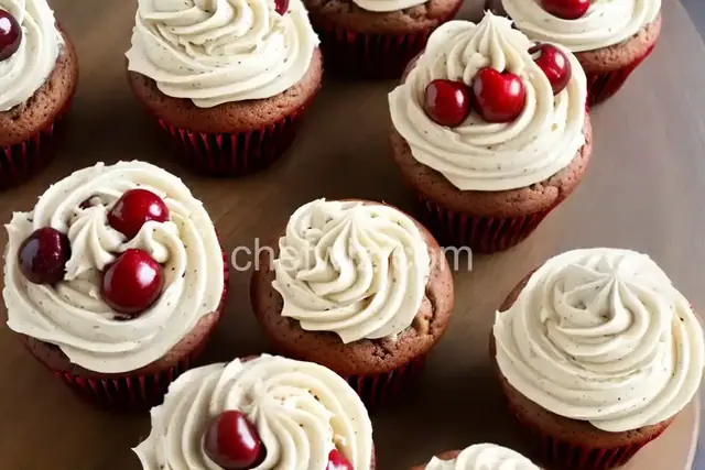 Cherry Amish Friendship Bread Cupcakes with Buttercream Frosting