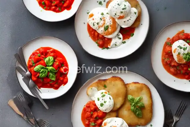 Chicken Cutlets with Burrata and Melted Baby Tomato Sauce