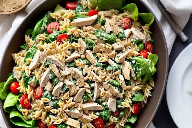 Chicken Florentine Salad with Orzo Pasta