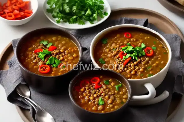 Chicken-Lentil Soup With Jammy Onions