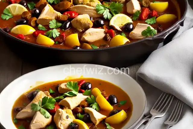 Chicken M’qualli Tagine With Olives and Preserved Lemon