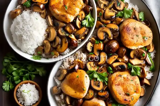 Chicken, Mushrooms and Rice