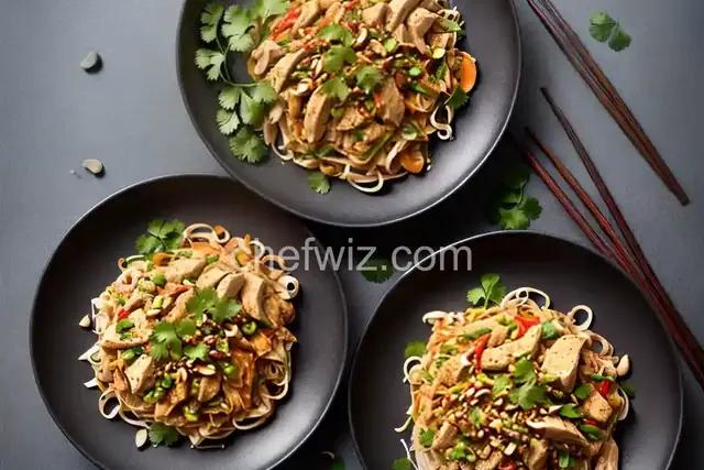 Chicken Pad Thai with Peanut Sauce