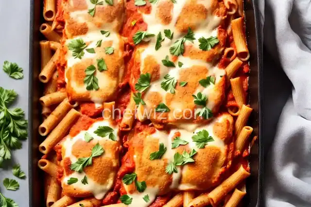 Chicken Parmesan Baked Ziti
