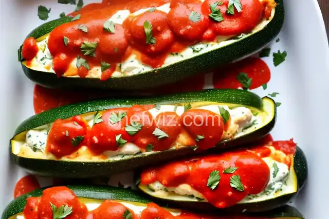 Chicken Parmesan Zucchini Boats