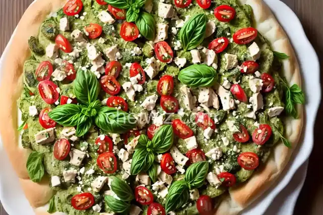 Chicken Pesto Saladizza
