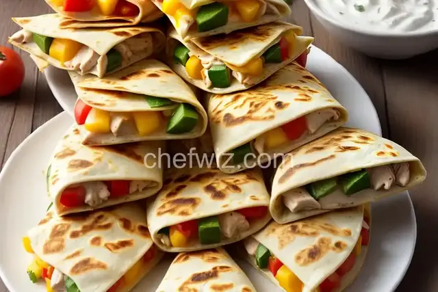 Chicken Quesadilla Pinwheels