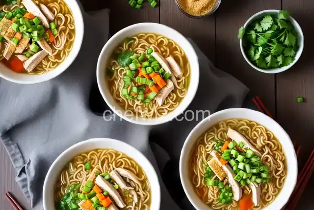 Chicken Ramen Noodle Soup with Honey Sriracha Crackers
