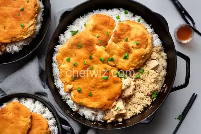Chicken, Rice, and Biscuit Casserole