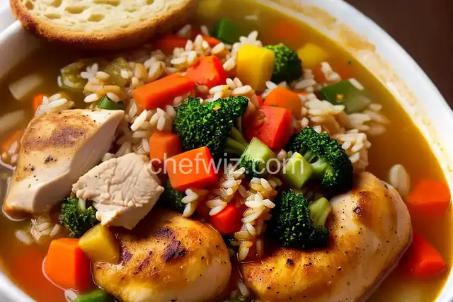 Chicken, Rice, and Vegetable Soup