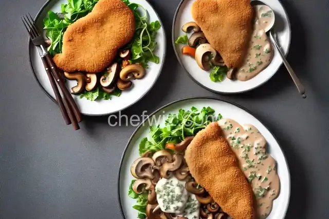 Chicken Schnitzel with Mushroom Sauce