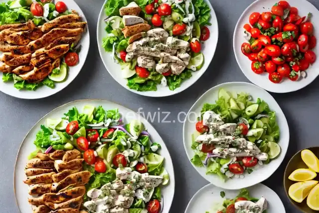 Chicken Souvlaki With Tzatziki Sauce and Greek Salad Recipe