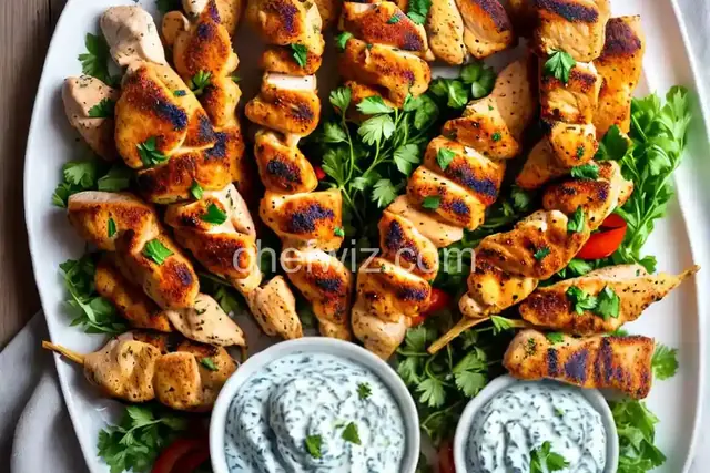 Chicken Souvlaki with Tzatziki Sauce