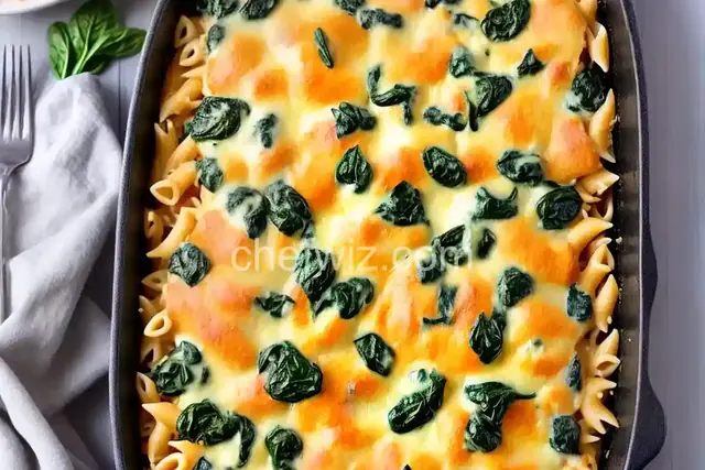Chicken, Spinach, and Cheese Pasta Bake