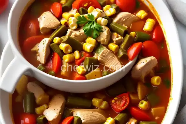 Chicken Stew with Okra, Corn, and Tomatoes