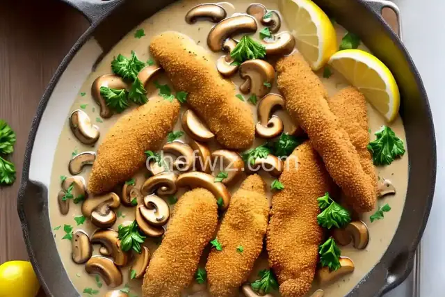 Chicken Tenders in Lemon-Mushroom Cream Sauce