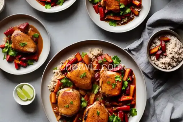 Chicken Thighs in Rhubarb Sauce