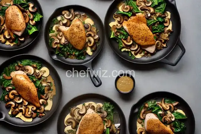 Chicken With Mushroom Purée and Swiss Chard