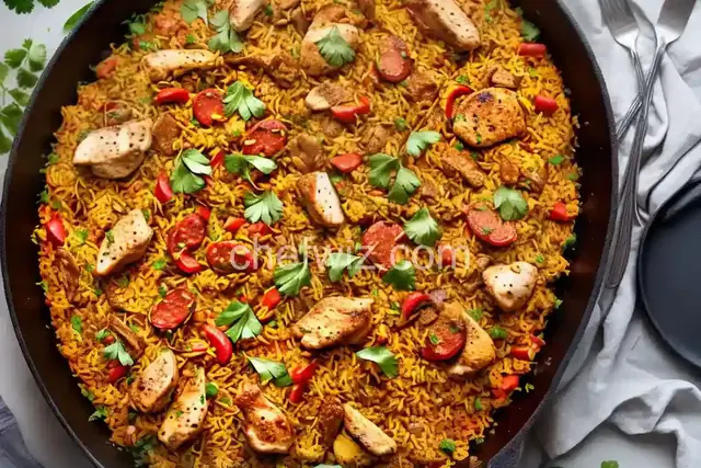 Chicken and Chorizo Paella on the Grill