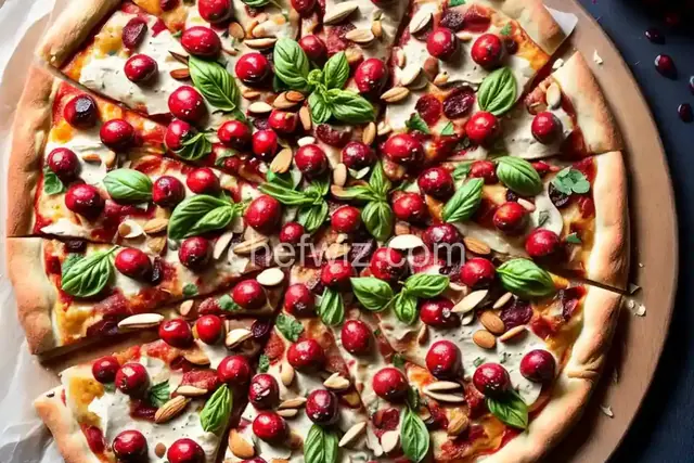 Chicken and Cranberry Pizza with Brie and Almonds