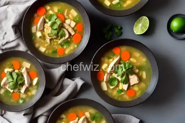 Chicken and Hominy Soup with Lime and Cilantro