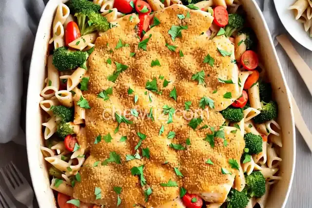 Chicken and Pasta Casserole with Mixed Vegetables