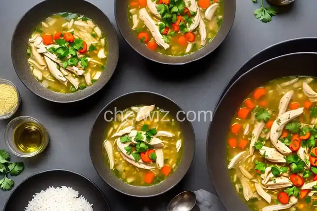 Chicken and Rice Soup with Garlicky Chile Oil