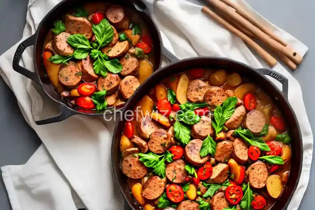 Chicken and Sausage with Bowties