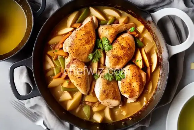 Chicken with Apple, Onion and Cider Sauce