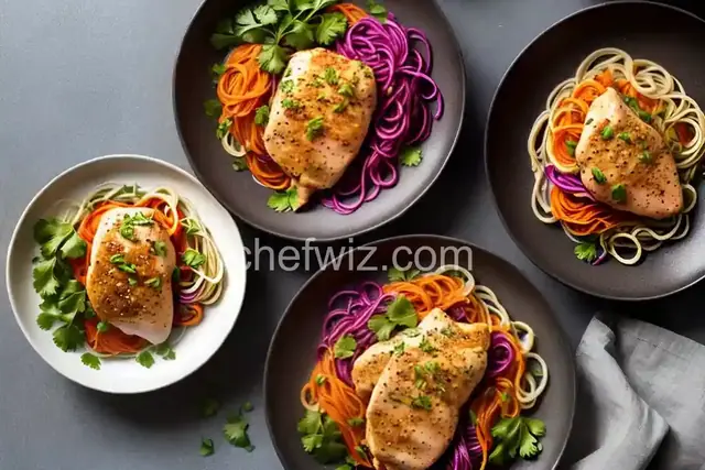 Chicken with Ginger Beet Noodles