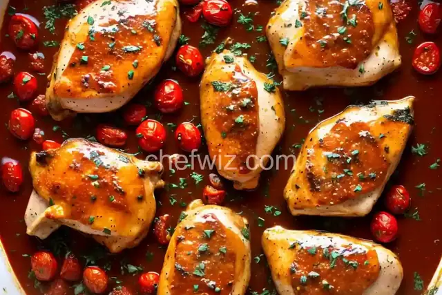 Chicken with Herb-Roasted Tomatoes and Pan Sauce