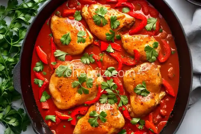 Chicken with Red Pepper Sauce