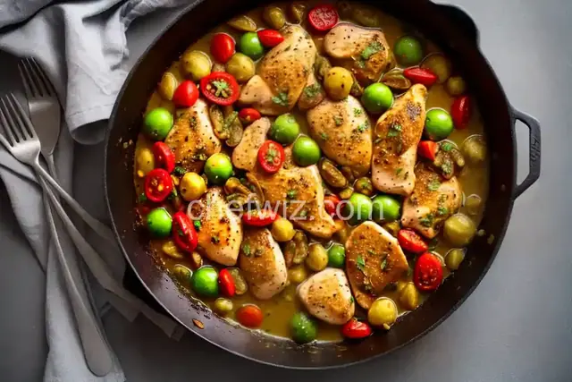 Chicken with Tomatillos and Poblanos