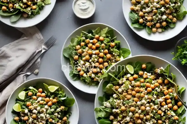 Chickpea Feta Salad over Greens