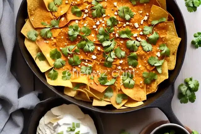 Chilaquiles Verdes with Baked Tortilla Chips