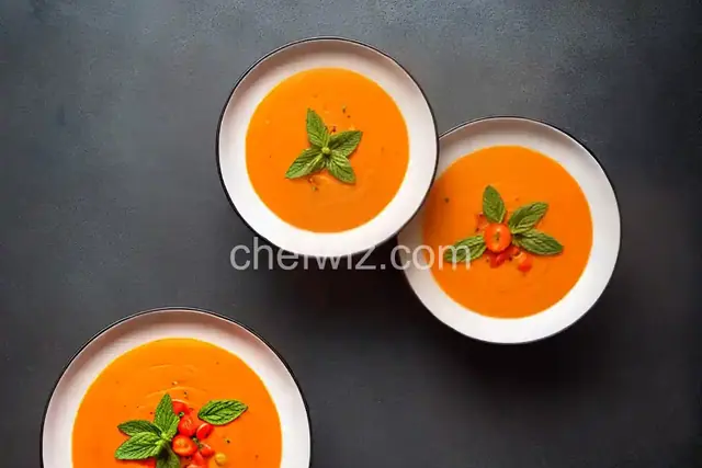 Chilled Carrot and Tomato-Mint Soup