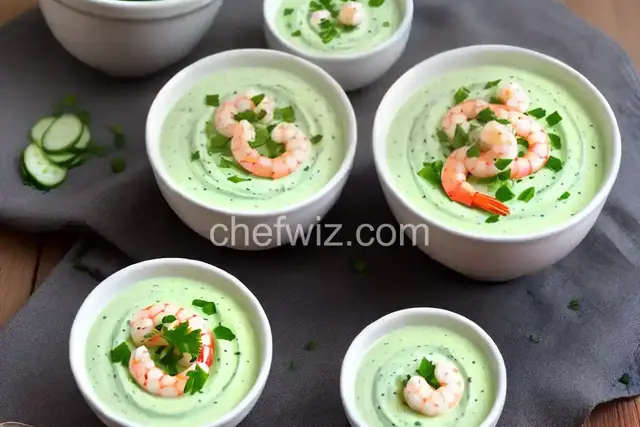 Chilled Cucumber Soup with Shrimp