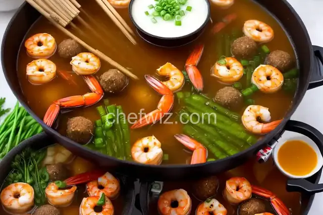Chinese-Style Hot Pot With Rich Broth, Shrimp Balls, and Dipping Sauces Recipe