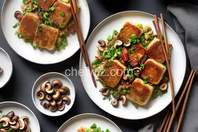 Chinese Turnip Cake With Sausage, Bacon, and Mushrooms (Law Bok Gow)