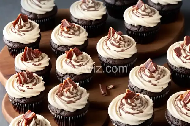 Chocolate-Bacon Cupcakes with Dulce De Leche Frosting
