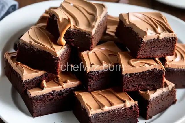 Chocolate Brownies with Peanut Butter Frosting