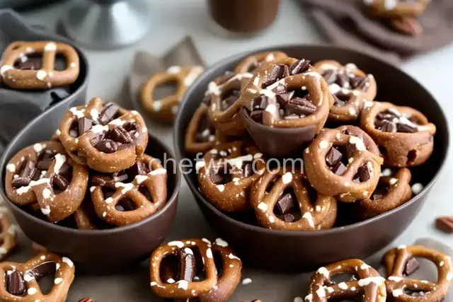 Chocolate-Caramel-Pecan Pretzel Bites