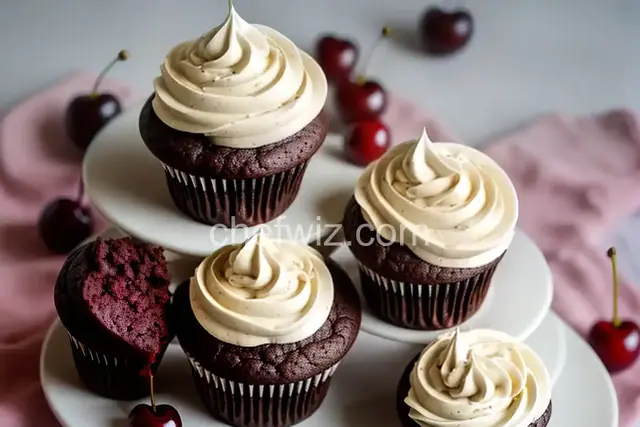 Chocolate-Cherry Cupcakes with Cream Cheese Buttercream Frosting