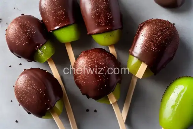 Chocolate Covered Kiwi Pops