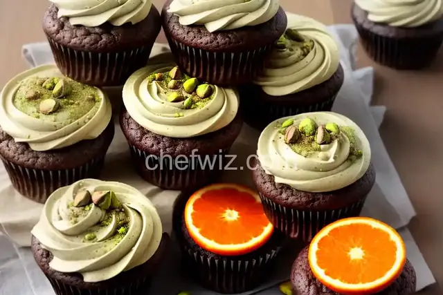 Chocolate-Orange Cupcakes with Pistachio Buttercream