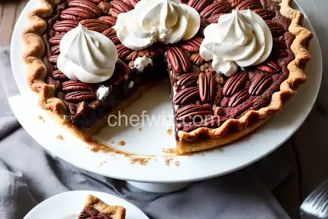 Chocolate Pecan Pie With Chantilly Cream